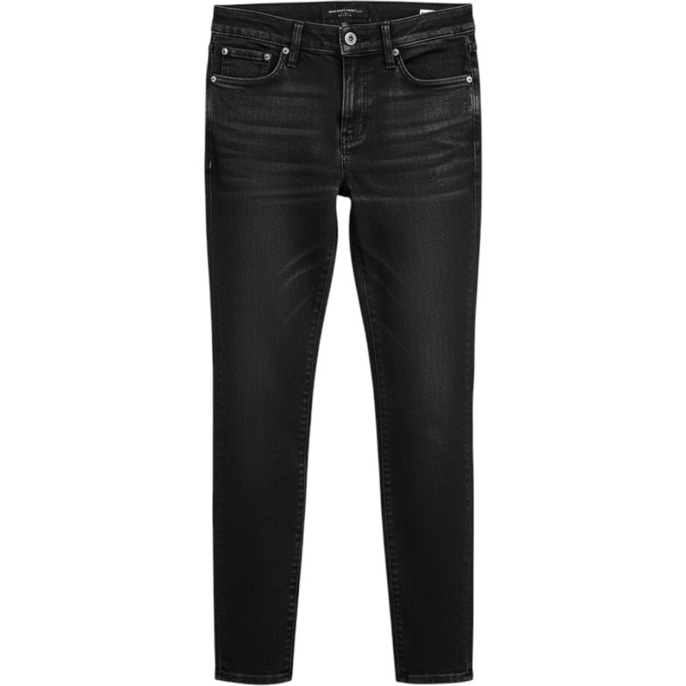 Banana Republic Womens Skinny Coated Jeans Black Mid Rise Pant 26/2 720969-00-1